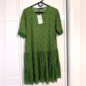 New with tags green floral Zara dress